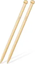 Aeelike 15mm Knitting Needles, Thick Bamboo Knitting Needles 35cm Long, Chunky Wooden Knitting Needles for Arthritic Hands, Large Knitting Needles 15mm for Chunky Blanket Knitting