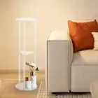 Acrylic Round Side Table Modern Small End Table Nightstand for Bedroom