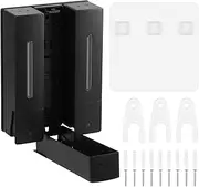 RdjEokf 3 Chamber Shower Soap Dispenser, 400ml Shampoo Dispenser, Wall Mounted Shampoo and Conditioner Dispenser, Adhesive Removable Body Wash Dispenser, Wall Mount Shampoo Dispenser Set (Black)