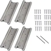 2 Pairs (4pcs) of 8" Heavy Duty Stainless Steel Cafe Saloon Door Swing Self Closing Double Action Spring Hinges (Silver)