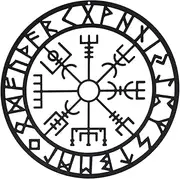 Yatihugy Metal Viking Wall Decor, Nordic Wall Art for Bedroom Living Room Home, Black Distressed Compass Artwork, Odin Symbol Pendant for Office Outdoor