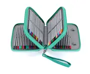 Zippered Pencil Case-Canvas Handy Pencil Holders for for Watercolor Pencils,Colored Pencils, Pencils