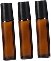 Gogogmee 6Pcs Amber Glass Roller Bottles with Stainless Steel Ball Refillable Essential Oil and Perfume Containers for Aromatherapy and DIY Cosmetics for Friends