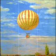 Art Colorful Baloon Blue Sky Mural Ceramic Bath Backsplash Tile #1358