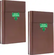[Lorxilar] 2 Pack Plastic Cigarette Case 100mm Cigarette Case for 20 Cigarette Cigarette Case Holder for Men Women,One Size,Brown