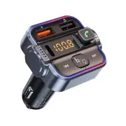 Bluetooth 5.3 FM Transmitter Car Adapter, Dual Micphone Hands-Free Calls