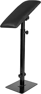 CAKMSMAO Professional Heavy Duty Iron Tattoo Armrest - Adjustable Height and Tilt, Leg Rest Stand with PU Leather Arm Bar Pad