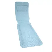 New! Non-Slip Bath Mat Soft Texture Full Body Bathtub Cushion With Pillow Teal