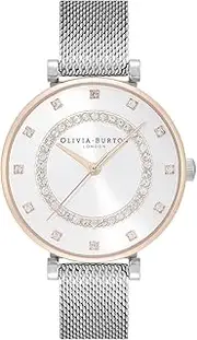 [Olivia Burton] Women's Belgrave 24000004 Quartz Watch, Silver White & Stone, 32 mm Case Diameter