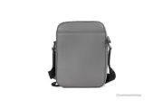 Burberry Thornton Small Grey Embossed Logo Grainy Leather Crossbody Handbag