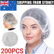 200PCS Non Woven White Disposable Bouffant Hair Net Caps Hair Head Cover Nets