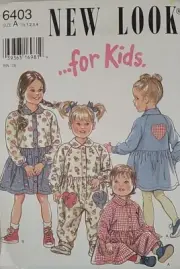 New Look 6403 Pattern Toddler Girls Dress Romper Size 1/2 1 2 3 4 Uncut