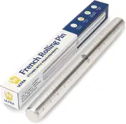 French Rolling Pin Bread Roller Pin for Baking with Measurements Stainless Steel