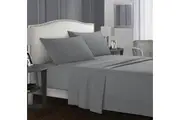2000TC Cooling Bamboo Fitted Full Sheet Set Queen Bed Size Steel Grey
