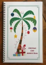 CHRISTMAS CARD ADDRESS BOOK Organizer Personalized Free Palm Tree