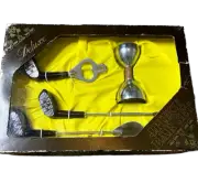 Vintage 4 Piece Bartenders Golf Club Shaped Bar Tools Mixer Set NIB Gift