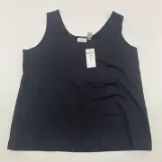 Chicos Tank Top Womens Size 3 (16-18) Black Stretchy Sleeveless Camisole Shirt