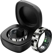 Smart Ring Fitness Tracker Heart Rate Monitor Sleep Tracker Gesture Control Fitness Rings Blood Pressure Pedometer Calories Step Counter Health Smart Rings for Women Men with Charging Case
