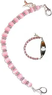 [Hidden Hollow Beads] Cancer Awareness Women's Medical Alert ID Interchangeable Replacement Bracelet, Identification vital info tag