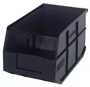 Quantum Storage K-SSB443BK-4 5-Pack Stackable Plastic Shelf Bin, 14" x 8-1/4"...