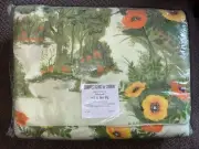 VTG NOS 1960-70s Cannon Summer Scenic 72x84 Blanket Poly Stitched Ends USA Read