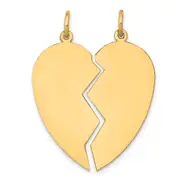 14K Yellow Gold 2 Piece Heart Charm Set