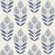 Naphite Tulip Floral Peel and Stick Wallpaper Vintage Leaf Boho Contact Paper for Cabinets Farmhouse Self Adhesive Removable Wallpaper for Bathroom Bedroom Neutral Wallpops Navy Blue 17.3inW 78.7inL