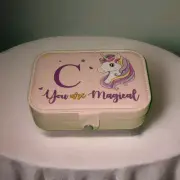 ..p...Pink C You Are Magical Latching Young &Teen Girls )Jewelry Box W/ Unicorn