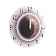 Cup of Coffee with Foam Decorative Silent Wall Clock Kitchen Decor Coffee6839