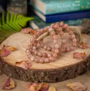 Natural Peach Sunstone 8MM Beads Healing Emotions Handmade Stretch Bracelet