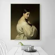Paint by Numbers for Adults Friedrich Von Amerling《Portrait of A Young Woman in White》 Adult Paint by Number Kits On Canvas