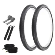 PRO+ Bicycle Tire 26"x1.75" Comp III Black P-104A (2) Tires ,Tubes,Lever Strips