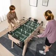 Costway1.2m Foosball Table with 2 Bead Style Scorers and Adjustable Leg Levelers-Natural