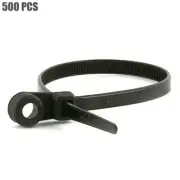 5x 100 8 inch Nylon Mountable Head Cable Zip Tie Black 500 pack 40 Lbs Zip Ties