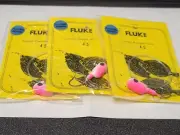 3 NJ Hand Tied Floating Jig Head Pink/White Fluke/Summer Flounder Rigs