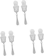 Ciieeo 3sets Fine Mesh Strainer Spoon Absinthe Dripper Bar Spoon Stainless Steel Filter Home Bar Use 2pcs*3