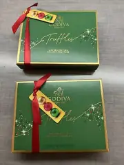Godiva Holiday Chocolate Truffles Assorted Gift Box Limited-Edition, Pack Of 2