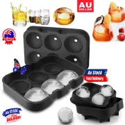 4/6Large Ice Ball Maker Cube Tray Big Silicone Mold Sphere Whiskey Round MouldKC