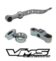 GUNMETAL VMS RACING SHORT THROW SHIFTER & F+R SOLID BUSHINGS FOR DELSOL B16 B18 (for: Honda)