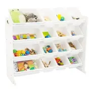 Supersized Toy Storage Organizer with 16 Removable Bins – Large White/White
