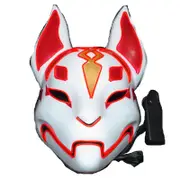 LED Cold Light Mask for Party Festive Christmas Halloween Costume Part Bar Dress Up Standard mask red