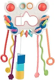 Tatulan Montessori Pull String Activity Toy - Sensory and Travel Toys for Babies, Toddlers - Fine Motor Skills Crab Toy for Boys/Girls