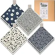 Eulnars Swedish Dishcloths for Kitchen, 8 Pack Japanese Pattern Reusable Paper Towels with Clips, Non-Scratch Swedish Dish Towels, Super Absorbent Cellulose Dish Cloths, No Odor