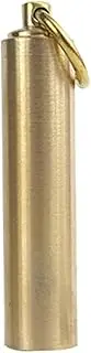 YOSADIER 1pc Survival Pill Bottle Brass Medicine Canister Hanging Keychain Container for Outdoor Activities Hiking Camping Fishing Gear