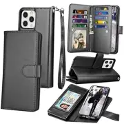 Tekcoo Wallet Case Compatible with iPhone 13 (6.1 inch) 2021 Luxury ID W-Black