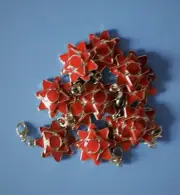 10 Christmas poinsetta charms with snap hook bracelets necklaces zipper pull