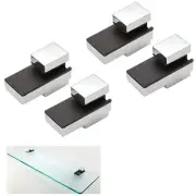 Adjustable Glass Shelf Bracket Solid Metal Wall Mount Polished Chrome 4 PCS