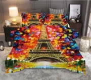 3D Eiffel Tower ZHUA1131 Bed Pillowcases Quilt Duvet Cover Set Queen King Zoe