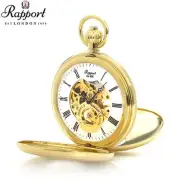 Laporte Pocket Watch Skeleton Double Hunter Case Made in England Hand Wound PW48