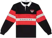 AFL Essendon Bombers Mens Adults Paneled Rugby Top Polo